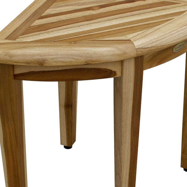 Homeroots 18" X 23" Natural Teak Corner Shower Bench  Teak 376731