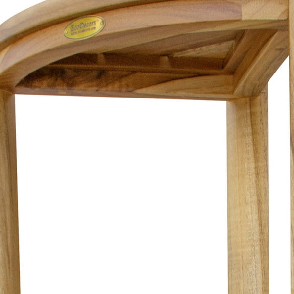 38 Inch Solid Teak Freestanding Corner Shelf Unit for Bathroom or Living Room
