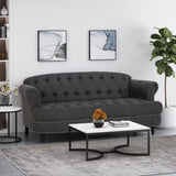 Christopher Knight Home® Charcoal Fabric 3-Seater Sofa with Nailhead Trim - Modern, Stylish, Elegant & Comfortable Addition for Living Space, Perfect for Relaxing Evenings & Home Décor