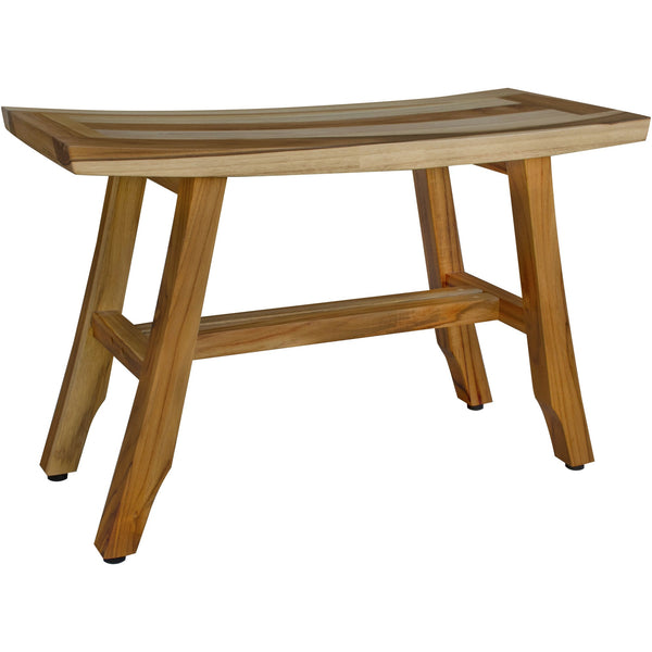 Homeroots Contemporary Teak Shower Bench In Natural Finish  Wood 376741