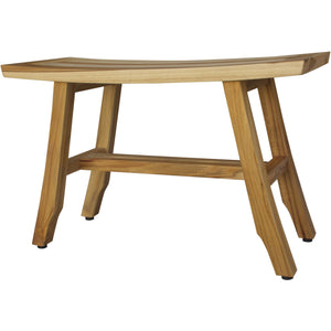 Homeroots Contemporary Teak Shower Bench In Natural Finish  Wood 376741