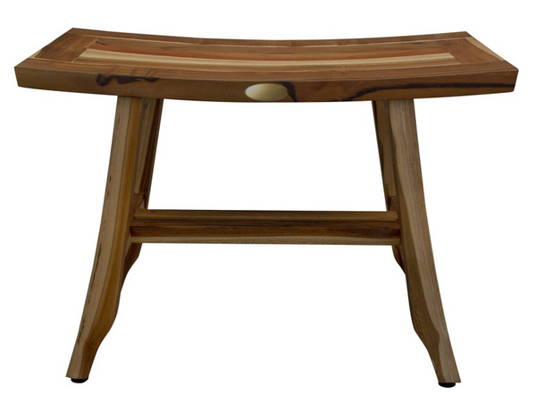 Homeroots Contemporary Teak Shower Stool Or Bench In Natural Finish  Wood 376743