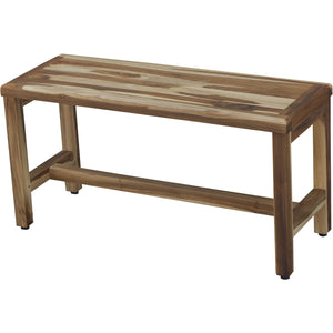Homeroots Rectangular Teak Shower Bench In Natural Finish  Wood 376746