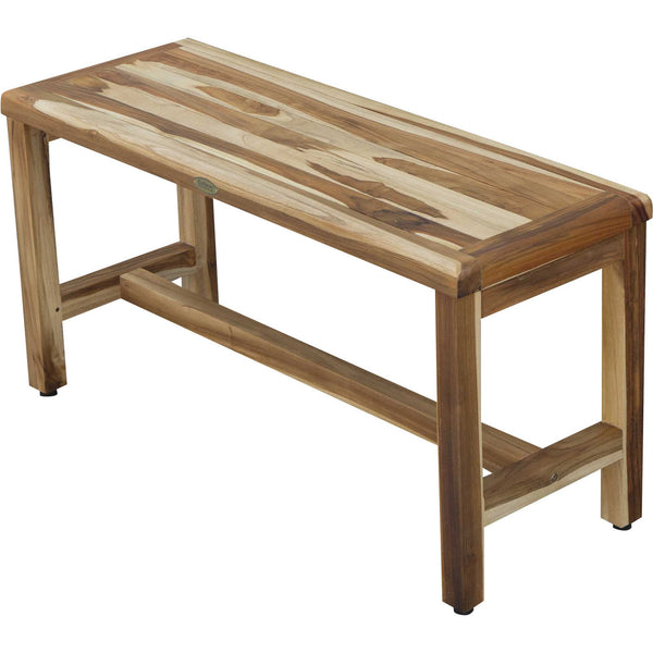 Homeroots Rectangular Teak Shower Bench In Natural Finish  Wood 376746