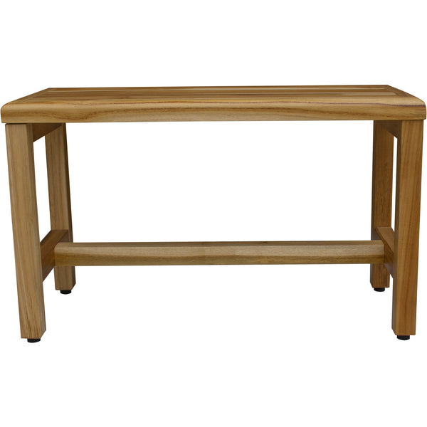 Homeroots Compact Rectangular Teak Shower Outdoor Bench In Natural Finish  Wood 376747