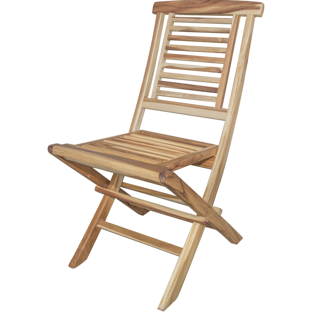 Homeroots 23" Natural Solid Wood Outdoor Dining Chair  Wood 376751
