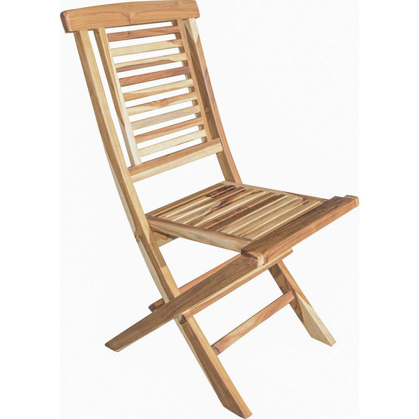 Homeroots 23" Natural Solid Wood Outdoor Dining Chair  Wood 376751