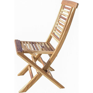 Homeroots 23" Natural Solid Wood Outdoor Dining Chair  Wood 376751