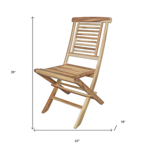 Homeroots 23" Natural Solid Wood Outdoor Dining Chair  Wood 376751