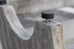 Homeroots 18" Gray Solid Wood Rectangular Shower Bench With Shelf  Solid Wood 376753