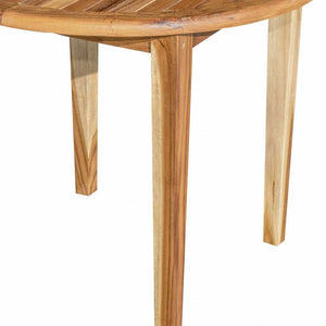 Homeroots 36" Natural Rounded Solid Wood Outdoor Dining Table  Wood 376764