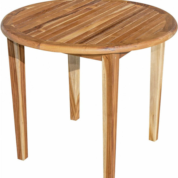 Homeroots 36" Natural Rounded Solid Wood Outdoor Dining Table  Wood 376764