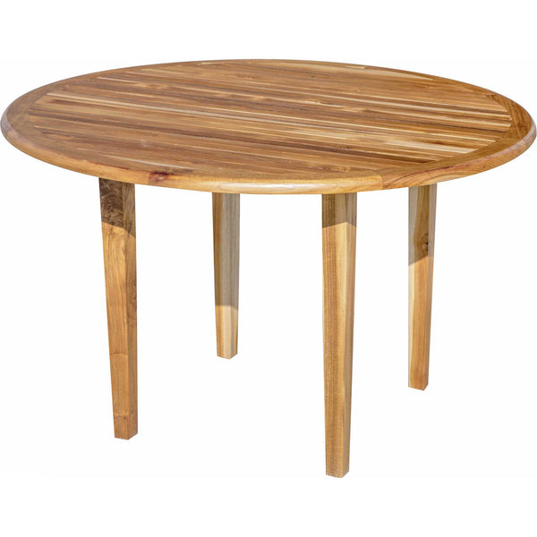 Homeroots 48" Natural Rounded Solid Wood Outdoor Dining Table  Wood 376766