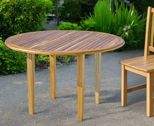 Homeroots 48" Natural Rounded Solid Wood Outdoor Dining Table  Wood 376766