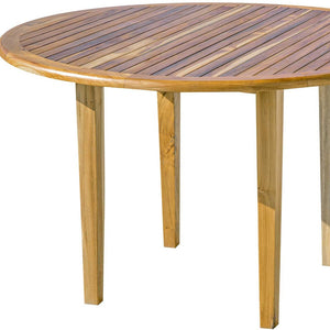 Homeroots 48" Natural Rounded Solid Wood Outdoor Dining Table  Wood 376766