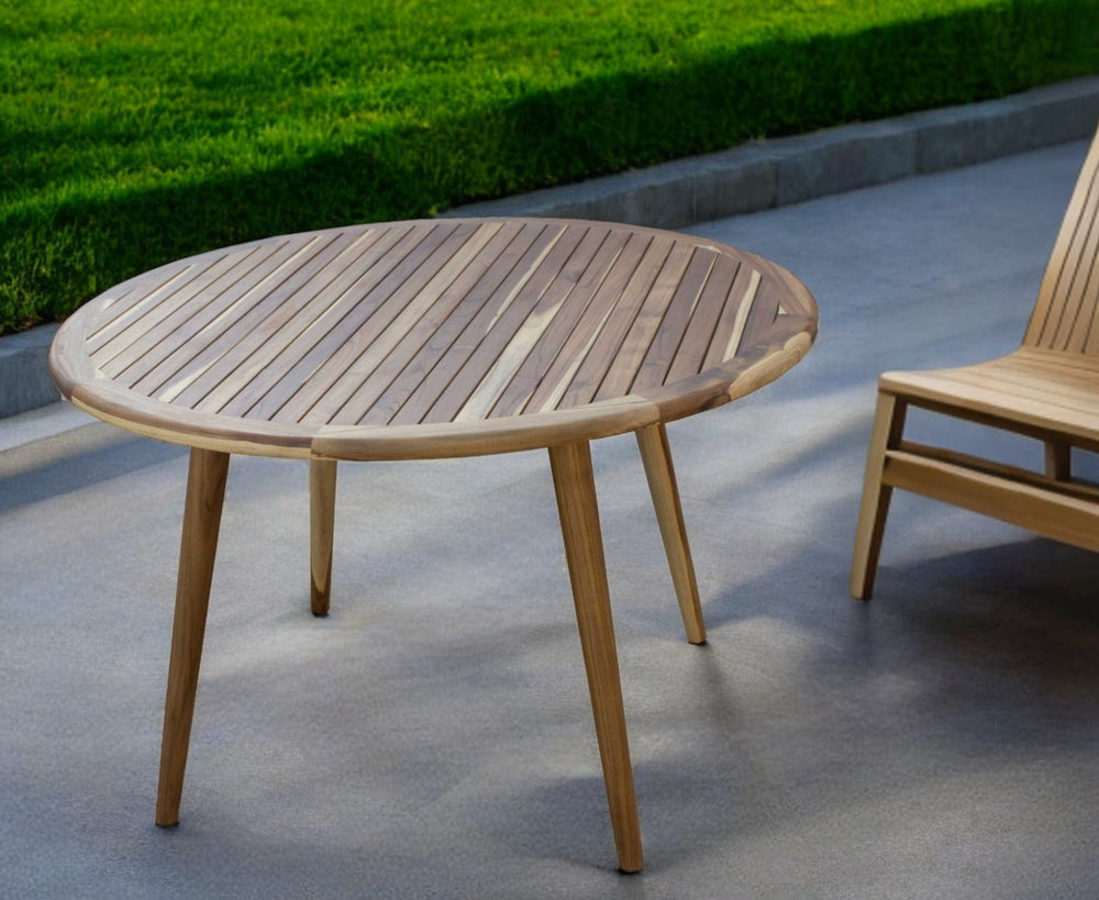 Homeroots 36" Natural Rounded Solid Wood Outdoor Dining Table  Wood 376768