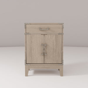 English Elm Grey Oak Single Bath Vanity - 24" Modern Design With Soft-Close Doors & Ample Storage Space B2731P259743