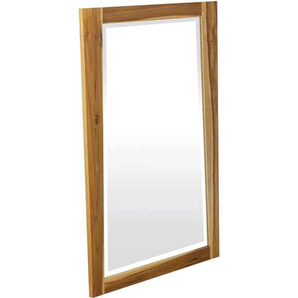 Homeroots Solid Teak Wall Mirror In Natural Finish  Wood 376772