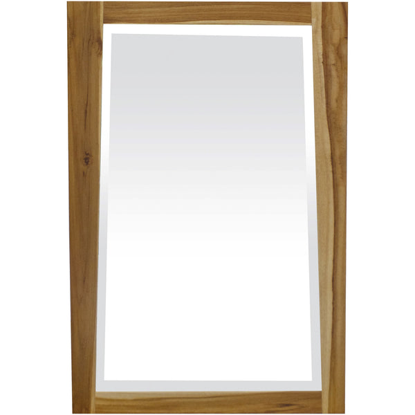 Homeroots Solid Teak Wall Mirror In Natural Finish  Wood 376772