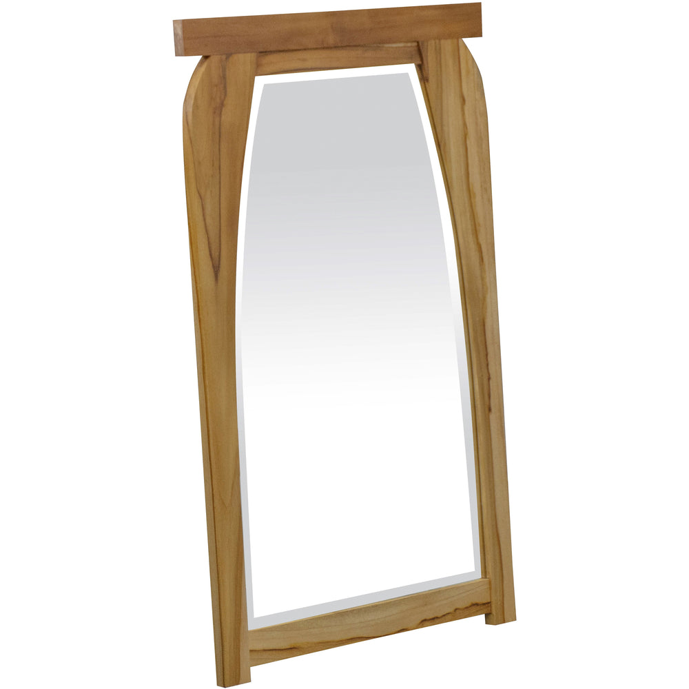 Homeroots 35" Brown Abstract Wood Framed Accent Mirror  Wood 376776