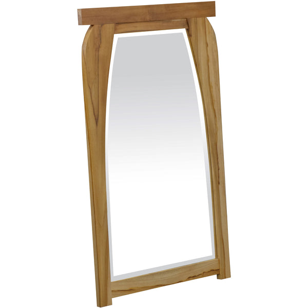Homeroots 35" Brown Abstract Wood Framed Accent Mirror  Wood 376776