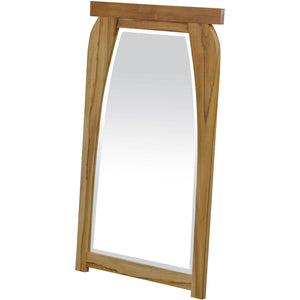 HomeRoots 35" Brown Abstract Wood Framed Accent Mirror - Modern Design for Entryways, Living Rooms & More! 376776