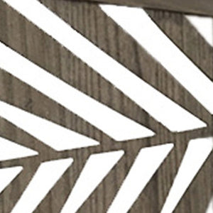 Homeroots 67" Gray Solid Woodfolding Three Panel Screen Room Divider  Paulownia Wood 376794