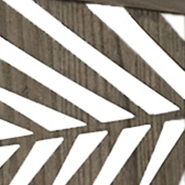 Homeroots 67" Gray Solid Woodfolding Three Panel Screen Room Divider  Paulownia Wood 376794