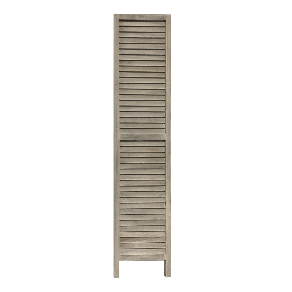 Homeroots 3 Panel Grey Shutter Screen Room Divider  Wood 376804