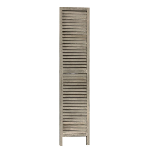 Homeroots 3 Panel Grey Shutter Screen Room Divider  Wood 376804