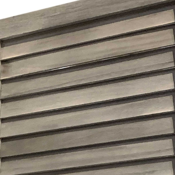 Homeroots 3 Panel Grey Shutter Screen Room Divider  Wood 376804