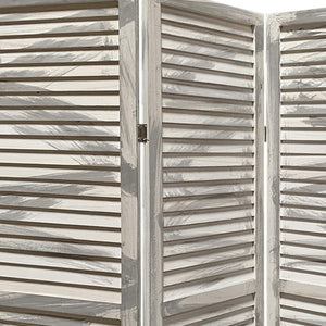 Homeroots 67" Gray Folding Three Panel Screen Room Divider  Wood 376805