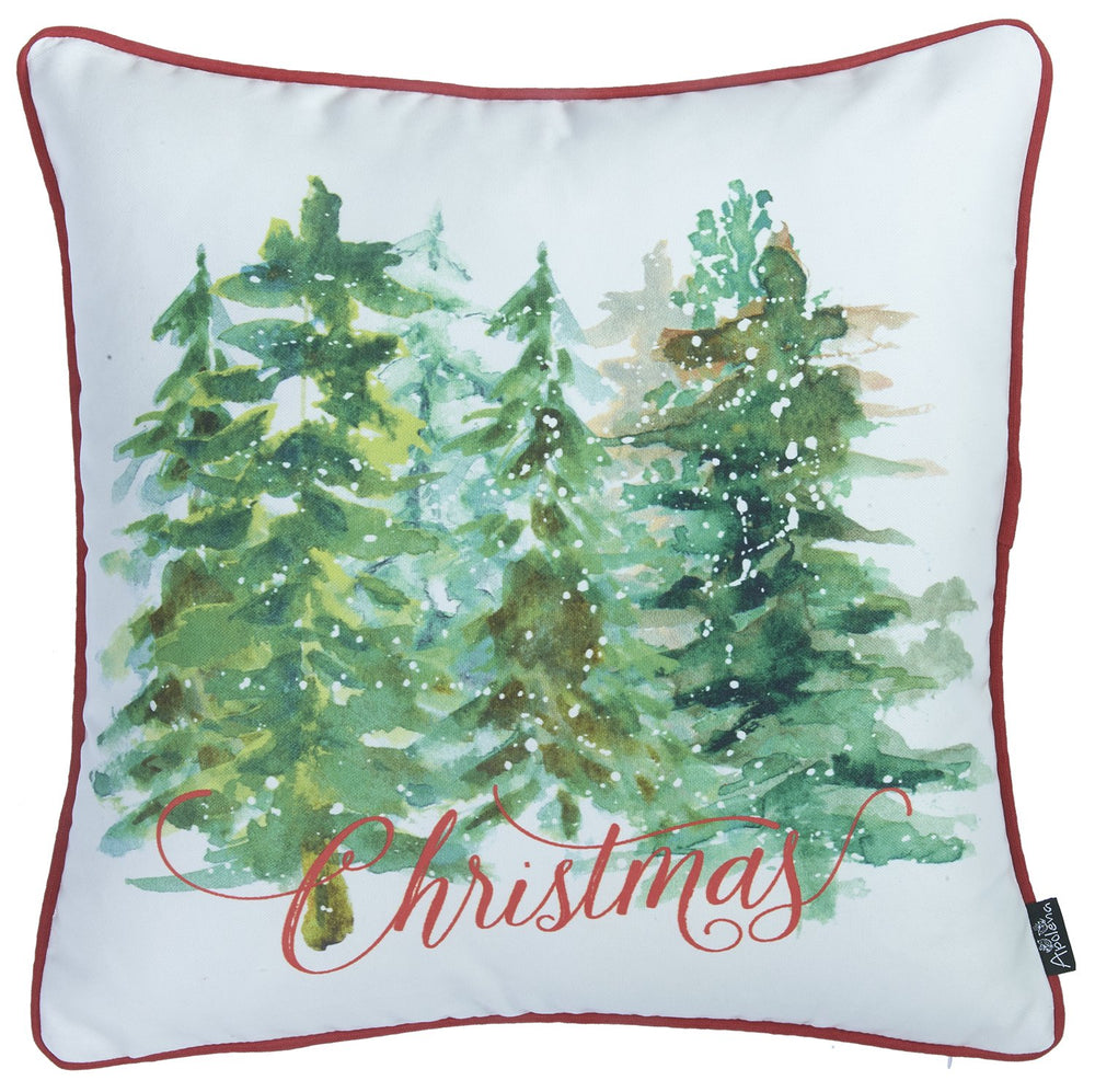 Homeroots Set Of 4 18" Christmas Trees Throw Pillow Cover In Multicolor   376857