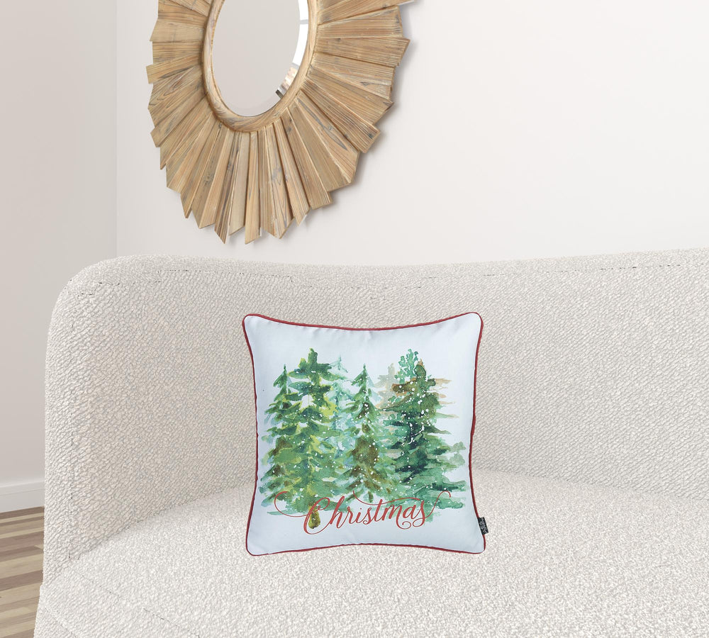 Homeroots Set Of 4 18" Christmas Trees Throw Pillow Cover In Multicolor   376857