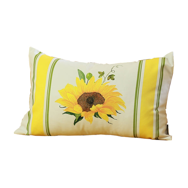 Homeroots Set Of Four 12" X 20" White And Yellow Sunflowers Fabric Lumbar Throw Pillow Covers   376874