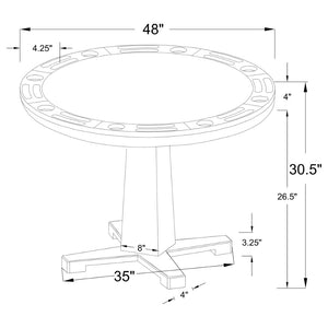 English Elm Calloway Round Convertible Game Dining Table with Tobacco Finish Pedestal Base B062S00790