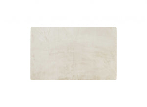 Homeroots 3' X 5' Faux Fur Hand Knotted Area Rug Ivory Faux Fur 376908