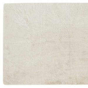 Homeroots 3' X 5' Faux Fur Hand Knotted Area Rug Ivory Faux Fur 376908