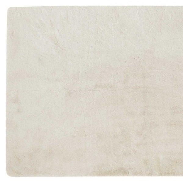 Homeroots 3' X 5' Faux Fur Hand Knotted Area Rug Ivory Faux Fur 376908