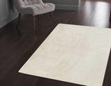 Homeroots 3' X 5' Faux Fur Hand Knotted Area Rug Ivory Faux Fur 376908