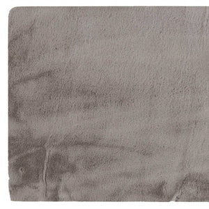 Homeroots Luxe Faux Rabbit Fur Rectangular Rug 3' X 5'   - Grey Grey Acrylic 376909