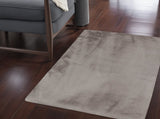 Homeroots Luxe Faux Rabbit Fur Rectangular Rug 3' X 5'   - Grey Grey Acrylic 376909