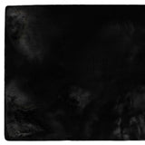 Homeroots Luxe Faux Rabbit Fur Rectangular Rug 3' X 5'   - Black Black Acrylic 376910