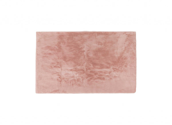 Homeroots Luxe Faux Rabbit Fur Rectangular Rug 3' X 5'   - Blush Pink Blush Pink Acrylic 376912