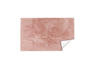 Homeroots Luxe Faux Rabbit Fur Rectangular Rug 3' X 5'   - Blush Pink Blush Pink Acrylic 376912