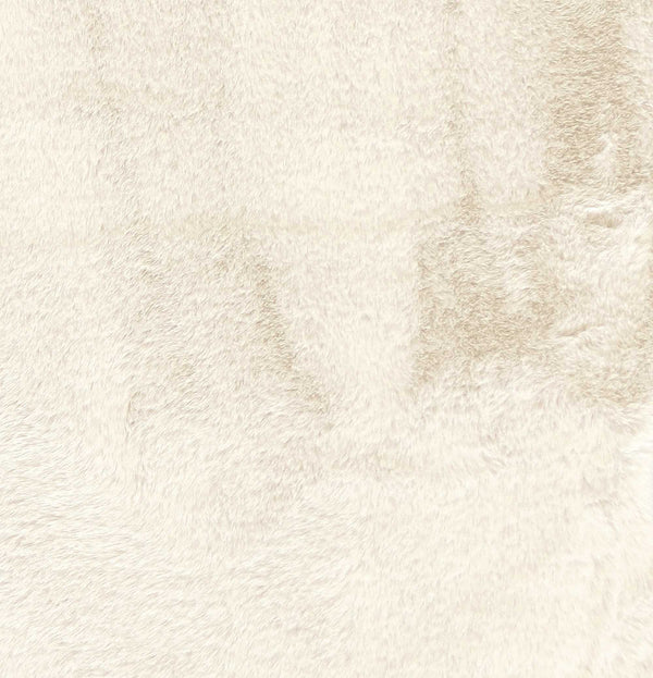 Homeroots Luxe Faux Rabbit Fur Rectangular Rug 5' X 8'   - Ivory Ivory Acrylic 376913
