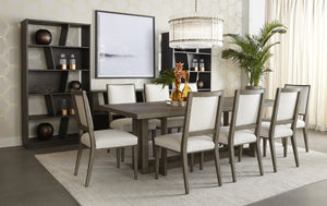 Sunpan DISERA Dining Table in Ash Grey - 96" Solid Oak Elegance with Unique Character for Stylish Dining 110546