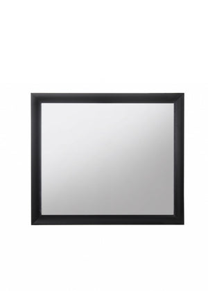 HomeRoots 35" Black Square Wood Framed Mirror – Modern Design for Dresser, Bedroom, or Office Décor Upgrade 376946