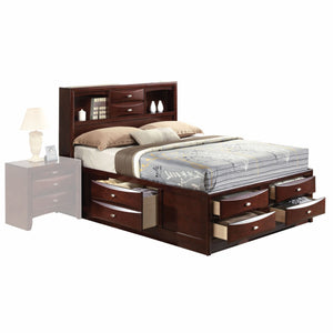 Homeroots Espresso Multi-drawer Wood Platform Full Bed With Pull Out Tray  Wood 376963