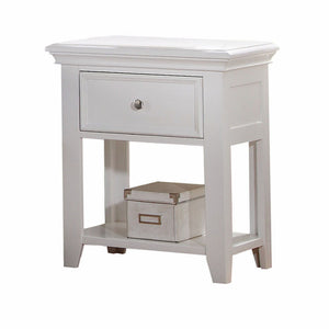 Homeroots 27" White One Drawer Nightstand   376965